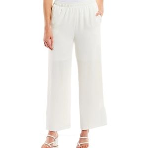IC Collection Woven Elastic Waist Flare Leg Pull-On Ankle Pants
